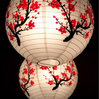 Lanterne japonaise en papier rouge pliable de style nouveau pour restaurant suspendu