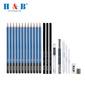Ensemble de crayons de croquis en bois et de charbon de bois d'art pour le dessin, 23 pièces - Product Image 2