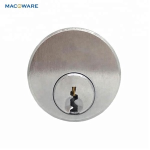 Cilindro de cerradura de muesca de puerta redondeada de latón, alta seguridad, cromado, satinado - Product Image 2