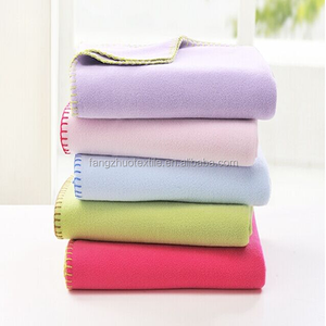 Solid Color Custom Cozy Knitted Anti-pilling Four Seasons Portable Plain 100% Polyester Polar <strong>Fleece</strong> <strong>Sheets</strong> Throw Blanket - Product Image 1