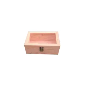 Wood Playing Card Box Industrial Use Wood Material Pine Wood Gift Box With Glass Lid