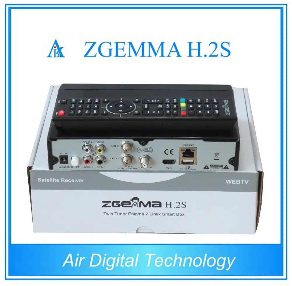 Enigma2 linux satellietontvanger digitale smart tv box ZGEMMA H.2S twin tuner DVB S2 & S dual core cpu