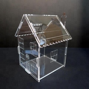 Casa a forma di acrilico trasparente scatola di immagazzinaggio di denaro in acrilico staccabile scatola di monete Lucite salvadanaio per bambini negozio Boutique - Product Image 3