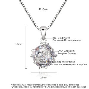 LUOTEEMI bella classica moda <span class=keywords><strong>argento</strong></span> colore chiaro Cubic Zirconia piccola <span class=keywords><strong>collana</strong></span> con ciondolo a sfera per le donne - Product Image 2