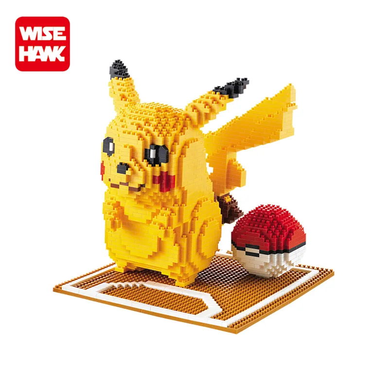 Creatieve Plastic Bouwsteen Grote Pocket Dier Mini Blok Speelgoed Anime Poke Pet Pikachu Figuur