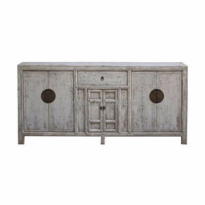 Armoire en bois massif style Oriental, nouveau modèle vintage en bois massif, laque blanche, meuble en vogue