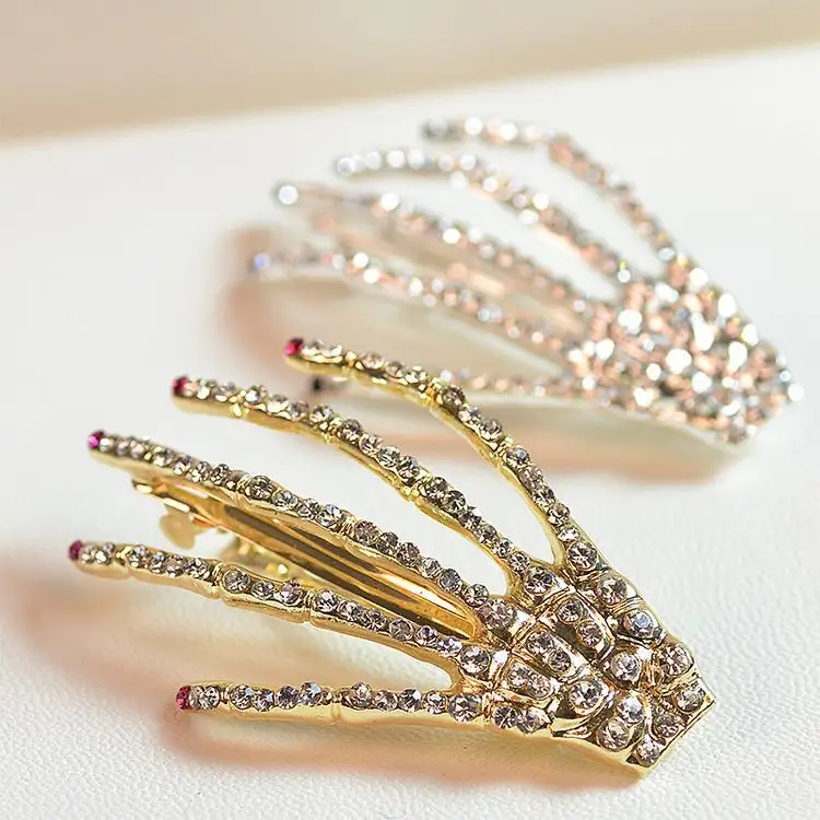 crystal skull hair clip, fashion skelenton hair clips, hair jewelry 2014
