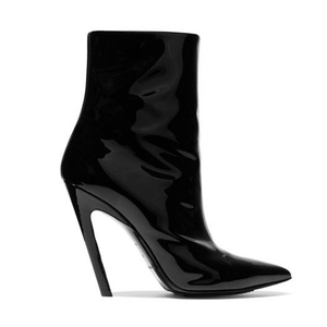 2018 Sıcak Satış Patent Deri Ayakkabı Bayanlar Fetiş Çizmeler Seksi Stiletto Patik Ayna Deri Yüksek Topuk Olgun Kadın yarım çizmeler - Product Image 3