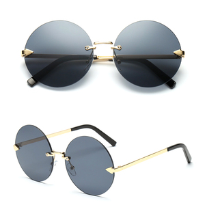 Ronda de gafas de sol <span class=keywords><strong>lentes</strong></span> de espejo nuevo estilo de los hombres de la moda de las mujeres de Metal Marco de gafas de sol - Product Image 3