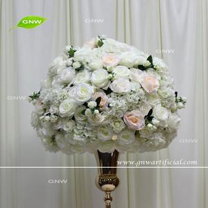 GNW <span class=keywords><strong>CTRA</strong></span>-1705019 Rose en soie blanc Rose fleur couleurs table à manger de mariage centres de table avec support en acrylique - Product Image 4