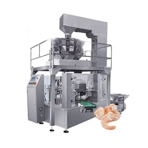 Fully automatic weighing rotary frozen shrimp chicken nugget sausage ground beef packing machine