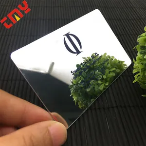 Lujo de alta calidad en blanco diseño de impresión personalizada hoja de oro troquelado Pvc plástico espejo tarjeta de visita con logotipo