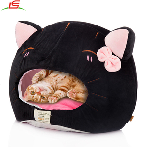 En peluche Chat Forme Grotte Maison Lit Avec Pad Pour Chien Pet Chiot - Product Image 2