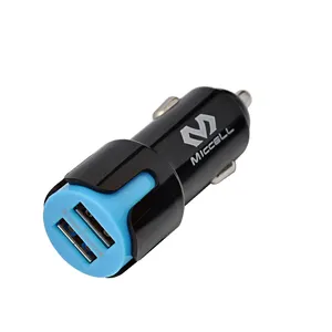 Miccell 2 Port Usb Auto Acculader 12V Slimme Mobiele Telefoon Oplader Voor Samsung 2.4A Dual Usb Auto-opladers