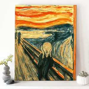 CHENISTORY DZ1267 Painting By Numbers Abstract Horror On Canvas With Frame For Wholesale Kits