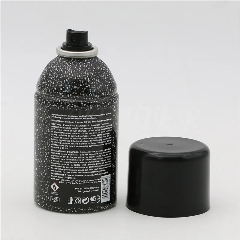 aluminum aerosol spray can 250ml black perfume spray bottle
