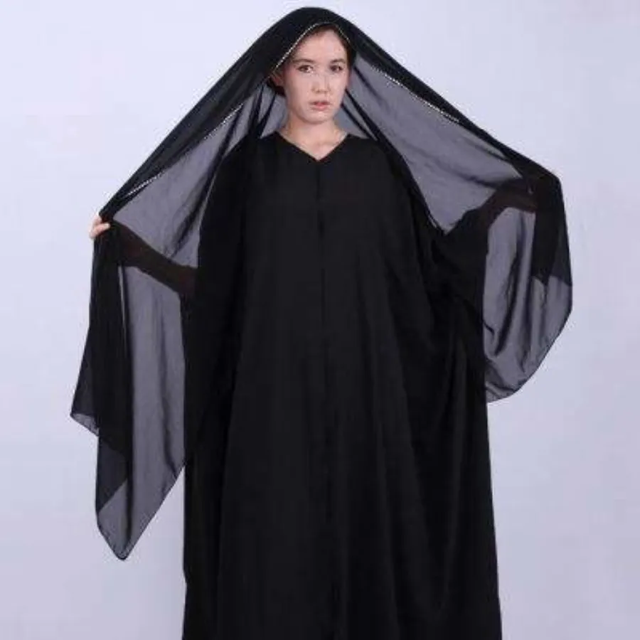 100% Polyester Wol Perzik Stof Voor Arabische/Koreaanse Zwarte Abaya Voor Keffiyeh Arabische Sjaal Stof