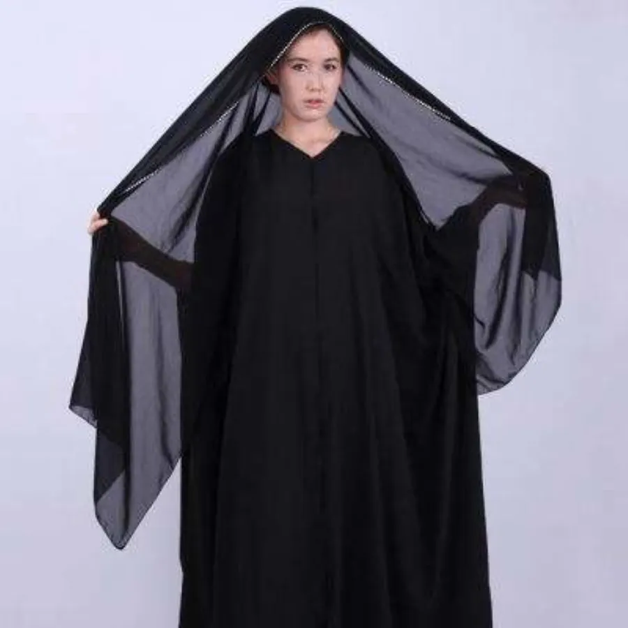 100% polyester wool peach fabric for arab / korean black abaya for keffiyeh arab scarf fabric