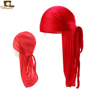 חדש זוג סגנון ראש כובע למבוגר וילד מוצק משיי טורבן <span class=keywords><strong>Durag</strong></span> TJM-05C K-11 - Product Image 5