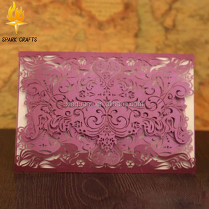 Carte d'invitation découpée au laser de bonne qualité, pièces, carte de mariage professionnelle - Product Image 4
