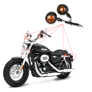 Clignotants Led universels pour motos, feux <span class=keywords><strong>clignotant</strong></span>, pour Scooter, 12 heures, orange <span class=keywords><strong>noir</strong></span> - Product Image 4