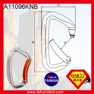 A11096KNB คาราบิเนอร์อะลูมิเนียม, 25KN Bent Gate, ดีไซน์สำหรับกีฬากลางแจ้งแบบเบา - Product Image 4