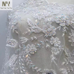 Nanyee Textile Strass <span class=keywords><strong>Tulle</strong></span> Brodé Robe De Mariée En Tissu - Product Image 6