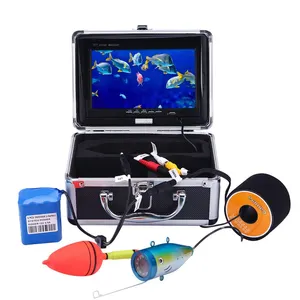 7 15M Cabo Fish Finder "Cor LCD 1000TVL HD Kit Câmera Subaquática da Pesca do Gelo Com 12Pcs À Prova D' Água branco Luzes LED