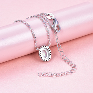 POLIVA Nơi Mua Trang Sức Đẹp 925 Sterling Bạc Trắng Hình Bầu Dục Opal Phụ Nữ Mặt Dây Chuyền - Product Image 4