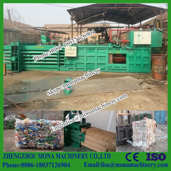 Hay Grass Hydraulic Press Baler Machine/hydraulic hay bale press and waste plastic packing machine