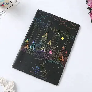 Cuaderno de papel negro liso con páginas en blanco, fabricación China