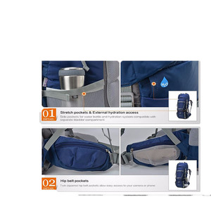 Durable <strong>70L</strong>+10L Internal Frame <strong>Hiking</strong> <strong>Backpack</strong> with Rain Cover