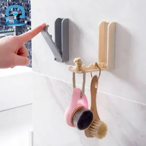 1PCS de la pared plegable gancho clave organizador Auto adhesivo pared ganchos de suspensión de puerta toalla plegable gancho para colgar