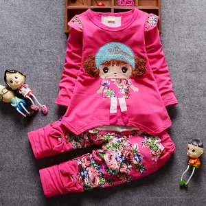 2019 Hot Nieuwe Populaire Koreaanse Versie Leuke Herfst Lange Mouwen Meisje Dochter Baby Kleding Pak Kinderen Dragen