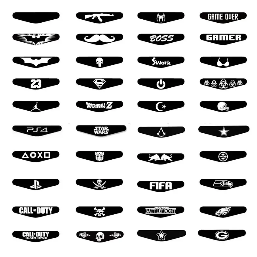 40 Pcs/set Permainan LED Ringan Bar Sarung Vinil Stiker Kulit Stiker Stiker untuk PlayStation 4 PS4 Pengendali Gamepad