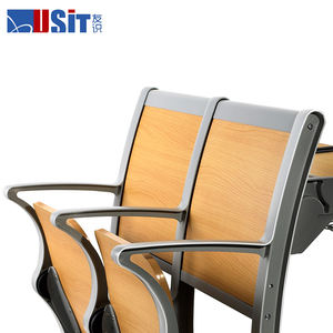 Mobilier scolaire Salle de conférence en bois Rangées universitaires Bureaux de conférence à gradins et escabeau Chaise Chaises d'escalier de salle de classe - Product Image 5
