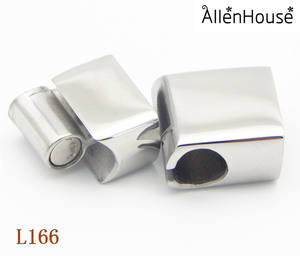 चीन निर्माण तेजी से वितरण 11.5x6mm सादे फ्लैट गोंद-पर चमड़े के गहने कंगन clasps के ताले शीर्ष गुणवत्ता स्टेनलेस स्टील - Product Image 2