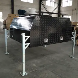 Aluminium Tool Box Aluminum Black Truck Tool Box Truck Canopy With 3 Doors And Racks Waterproof Truck Canopy