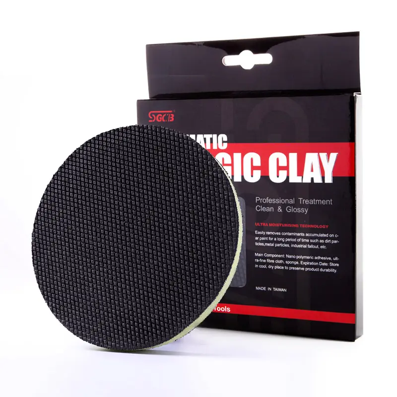 SGCB Pro Clay Bar Pad, 6in Fine Grade DA Polisher Clay Disc Foam Surface Prep Pad Pneumatic Clay Polishing Pad Applicator