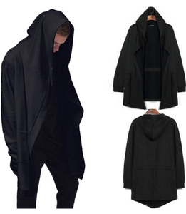 Hommes À Manches Longues Automne Cardigan Manteau Mode <span class=keywords><strong>Noir</strong></span> Cape Manteau <span class=keywords><strong>Pull</strong></span> À <span class=keywords><strong>Capuche</strong></span> - Product Image 1