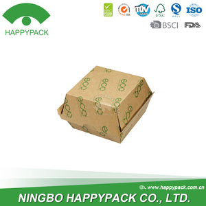 HAPPYPACK-fiambrera de papel kraft desechable con logotipo personalizado, caja para guardar comida, fiambrera, hamburguesa, muestras gratis - Product Image 3