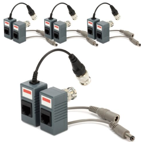 BNC to RJ45 CAT5 CAT6 Cable Passive Video Audio Balun Connector Transceiver