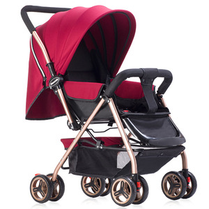 Lujo bebé cochecito acero inoxidable marco dosel medio giratorio 360 ruedas grandes - Product Image 2