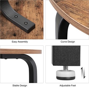 Meubles industriels, <span class=keywords><strong>table</strong></span> basse <span class=keywords><strong>ronde</strong></span> portable, multi-nid, en métal - Product Image 4