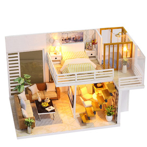 IIECREATE Kit <span class=keywords><strong>de</strong></span> <span class=keywords><strong>Casa</strong></span> en Miniatura, Rompecabezas 3D <span class=keywords><strong>de</strong></span> Madera para <span class=keywords><strong>Casa</strong></span> <span class=keywords><strong>de</strong></span> <span class=keywords><strong>Muñecas</strong></span>, Caja <span class=keywords><strong>de</strong></span> Teatro Simple y Elegante, Regalo para Niños, Juguete Modelo - Product Image 1