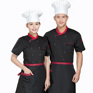 Qualità eccellente di vendita calda chef dell'hotel uniformi ristorante nero uniforme chef camicie