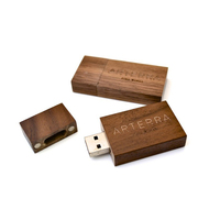 Stik memori USB kayu gelap alami, Flash Drive 2.0 8GB 16GB 32GB, stik memori USB kayu gelap alami untuk hadiah pernikahan