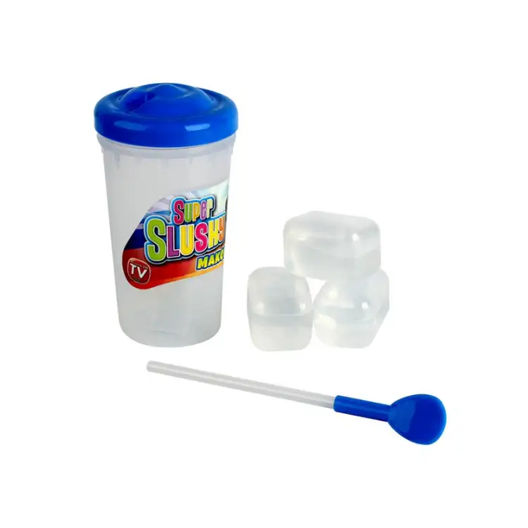 सुपर Slushy निर्माता किट प्लास्टिक पेय कप बर्फ कीचड़ कप आइस्ड पेय कप के साथ बर्फ और चम्मच