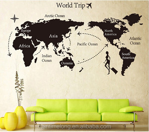 DIY mundo mapa <span class=keywords><strong>vinilo</strong></span> removible arte etiqueta de la pared de decoración Mural - Product Image 2