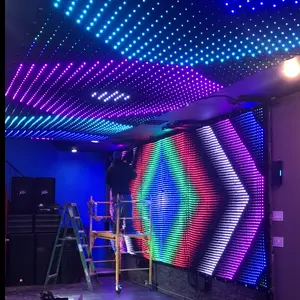 וידאו וילון במה מקורה תפאורות גמיש led קיר מסך למועדון הלילה 